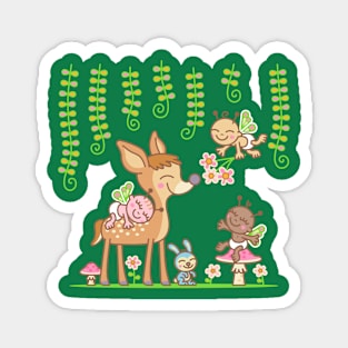 Little Deer and Friends Magnet