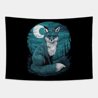 Gloomy Fox Japanese Art Print Tapestry