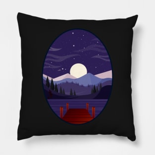 Mountains lake Sticker, for lake lovers, Norway Pillow