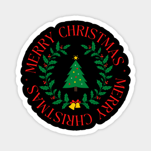 Merry Christmas Tree Logo Magnet