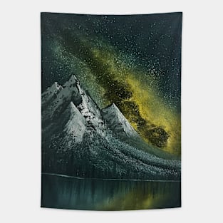 Yellow Green Milky Way Galaxy Night Sky Tapestry