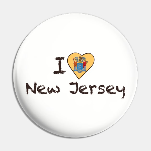 I Love New Jersey Pin by JellyFish92