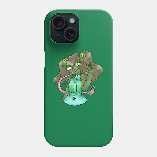 Frog Girl Catching A Dragonfly Phone Case by nhitori