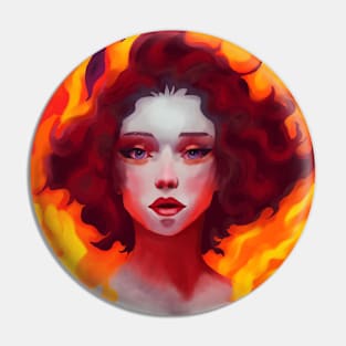 Burning Fire Elemental Faerie Pin