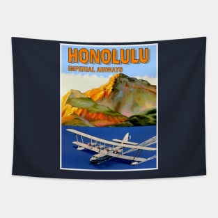 Imperial Airways Vintage Fly to Honolulu Travel Advertising Poster Print Tapestry