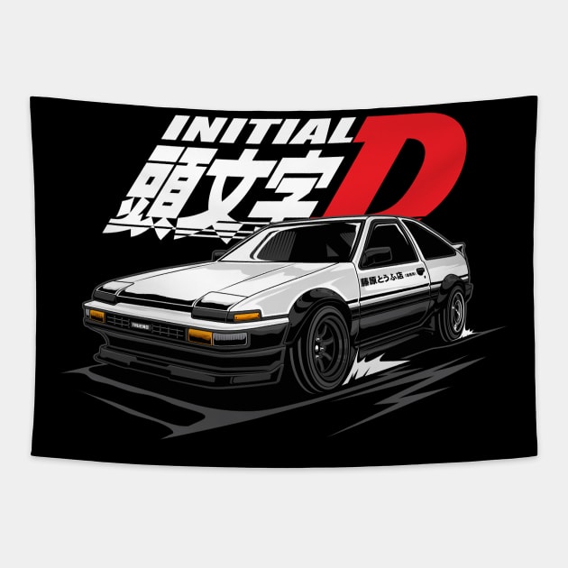 AE86 Trueno Initial D Tapestry by cturs