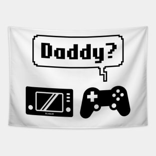 Controller Game Console Icons (Cartoon: Daddy? / Black) Tapestry