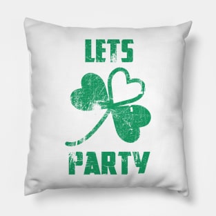 Saint Patricks Day Let's Party Clover Pillow