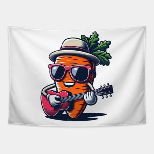 Carrot Playing Guitar Tapestry