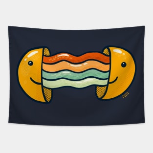 Wavy Rainbow Smiley Tapestry