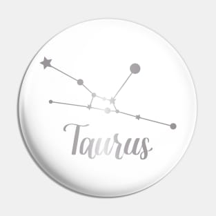 Taurus Zodiac Constellation in Silver Pin