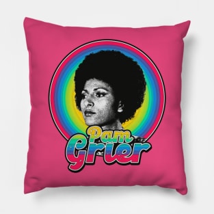 Pam Grier Rainbow Pillow