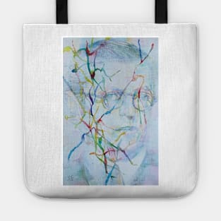 SARTRE watercolor and acrylic portrait Tote