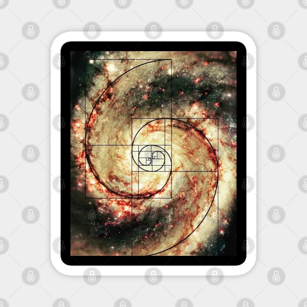 Golden Ratio - Galaxy - Fibonacci Spiral Magnet by Didjeridingo