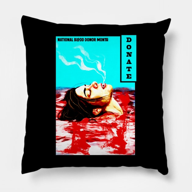 National blood donor month Pillow by Horisondesignz