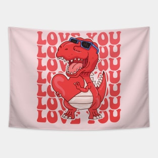 Dinosaur Lover Love You Valentines Day Tapestry