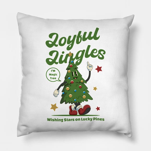 Cheerful Christmas Tree Pillow by milatees