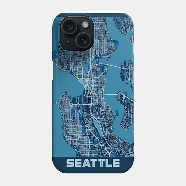 Seattle - United States Peace City Map Phone Case by tienstencil