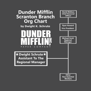 Dwight Schrute The Office Dunder Mifflin Org Chart T-Shirt