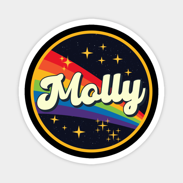 Molly // Rainbow In Space Vintage Style Magnet by LMW Art