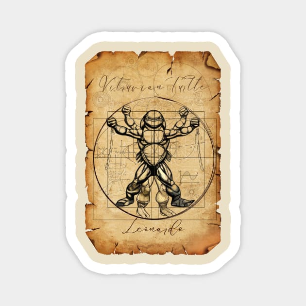 TNMT Leonardo Vitruvian Man - Teenage Mutant Ninja Turtles Magnet by Simontology