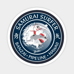 The Samurai Surfer Banzai Pipeline Magnet