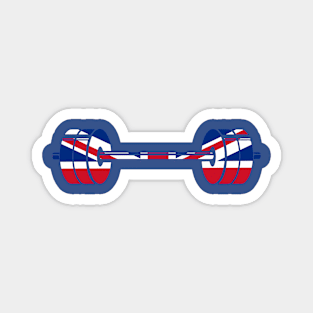 Union Jack Barbell Powerlifting Weight Lifting form Magnet