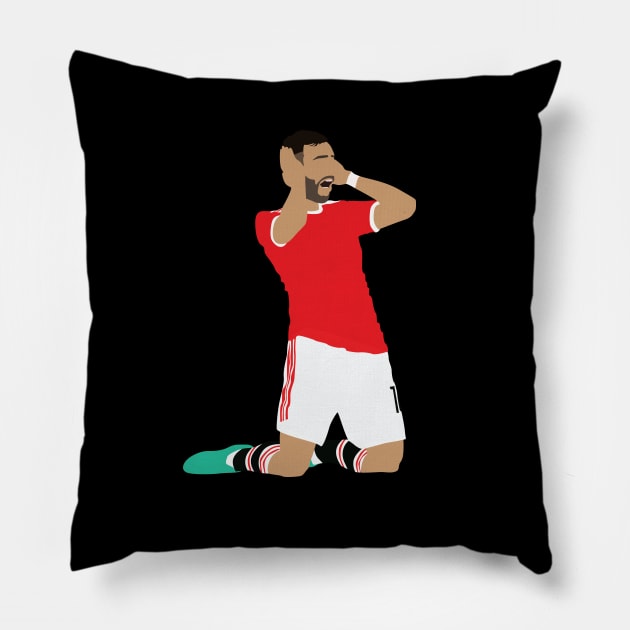 Bruno Fernandes Man Utd Iconic Celebration Pillow by Jackshun