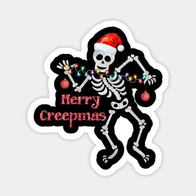 merry creepmas skeleton christmas Magnet by SantinoTaylor