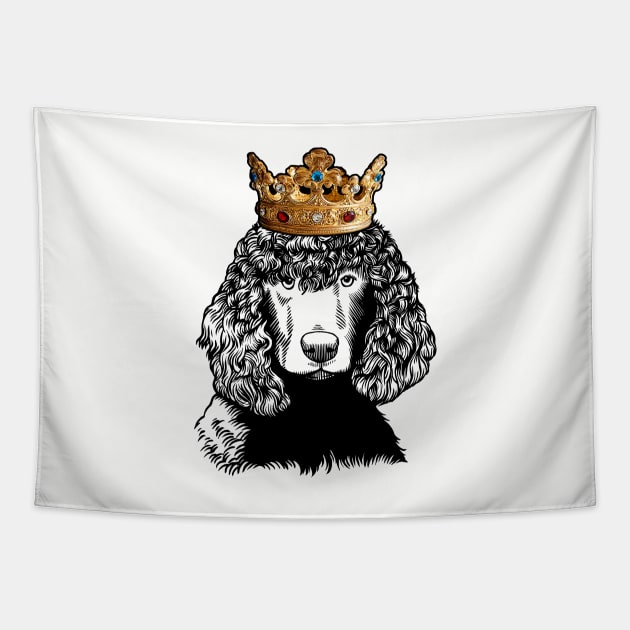 Irish Water Spaniel Dog King Queen Wearing Crown Tapestry by millersye