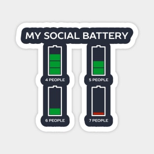 Funny Social Battery Introvert T-Shirt Magnet