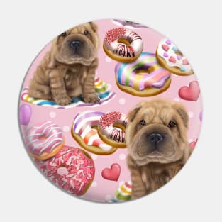 Shar Pei with Donuts Pin