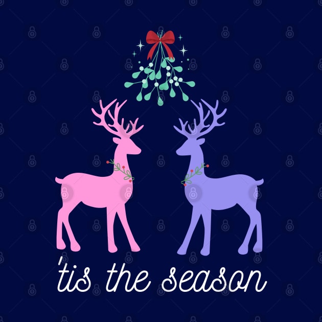 'tis the season two reindeer under the misteltoe by FlippinTurtles
