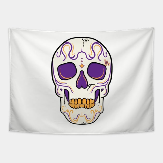 Lakers Skull Tapestry by WalkDesigns