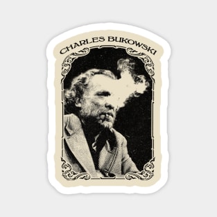 Charles Bukowski Smoking Vintage Magnet