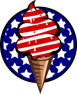 Stars and stripes USA Ice Cream Magnet