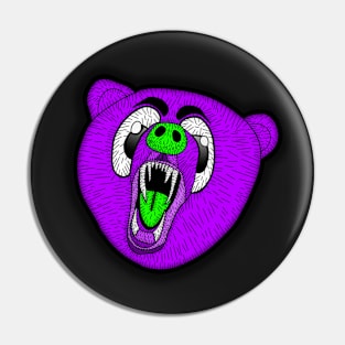 Comic Bear (Purple and Green) Pin