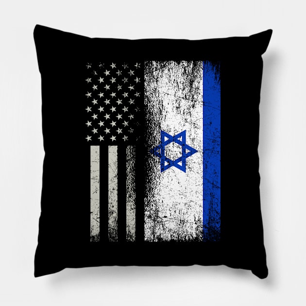 Isreal US Flag Pillow by ShirtsShirtsndmoreShirts