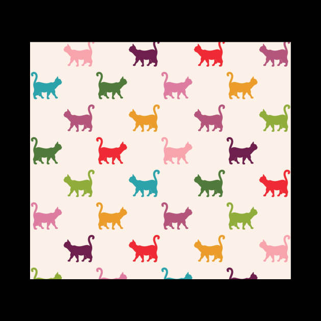 Pattern colorful cats lovers by Flipodesigner