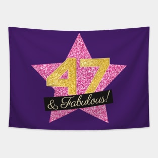 47th Birthday Gifts Women Fabulous - Pink Gold Tapestry