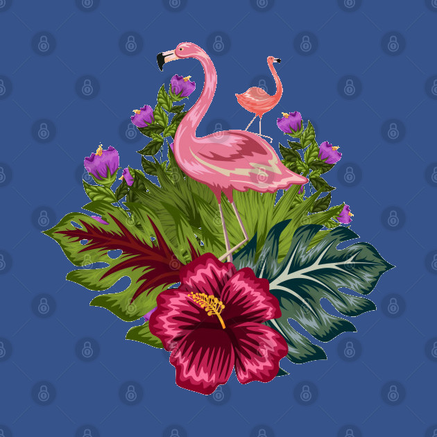 Discover Flamant pink tropical flowers - pink flamingo - t -shirt