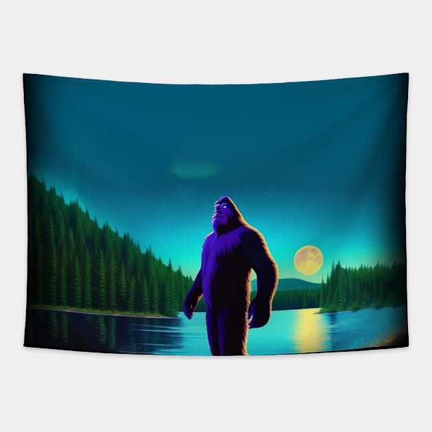 Bigfoot Moon Tapestry by Yourex