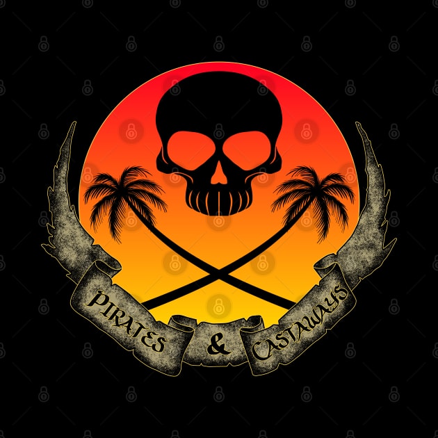 Skull Sunset and Pirate Banner by Altered Vision Graphics