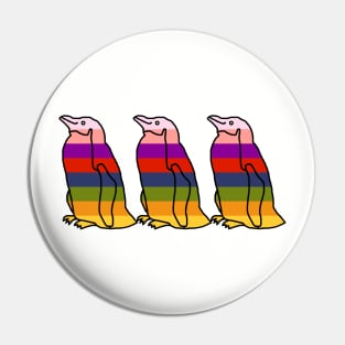 Three Rainbow Penguins Pin