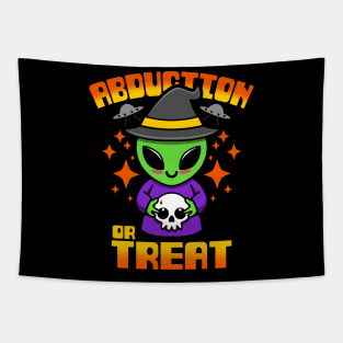 Cute Funny E.T. Alien Trick Or Treat Halloween Cartoon Tapestry