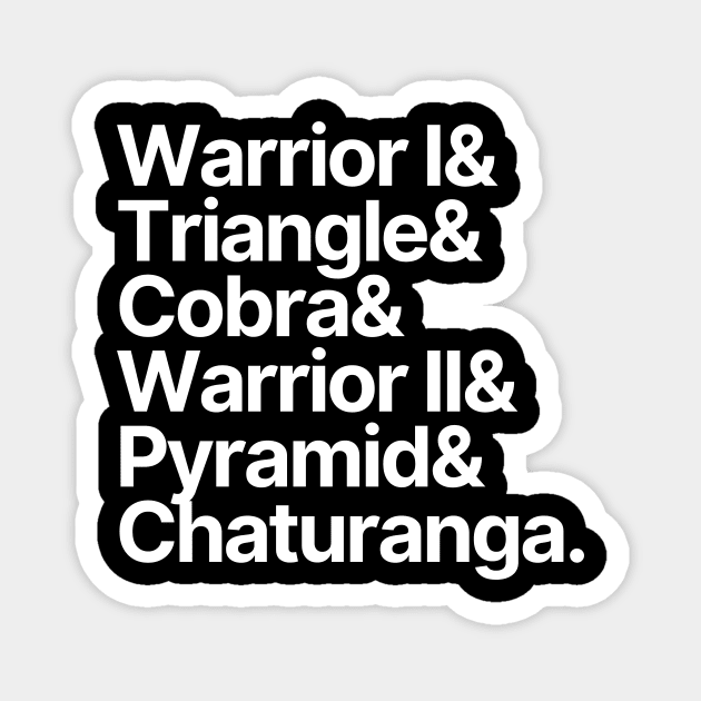 Yoga | Warrior I Triangle Cobra Warrior II Pyramid Chaturanga Magnet by Positive Lifestyle Online