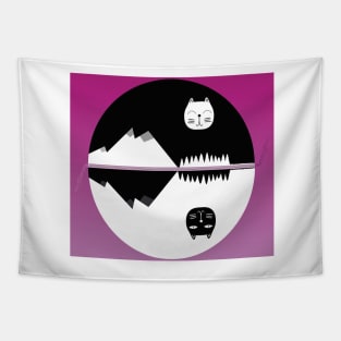 Landscape Cat Moon - Perfect Gift For Cat Lovers Tapestry