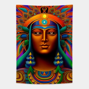 New World Gods (26) - Mesoamerican Inspired Psychedelic Art Tapestry