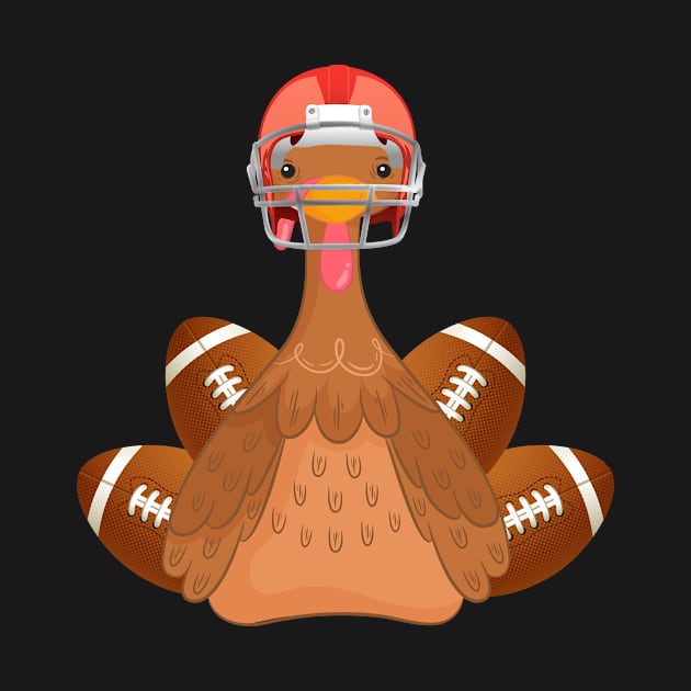 Turkey & Football Funny Thanksgiving Gobble by Walkowiakvandersteen