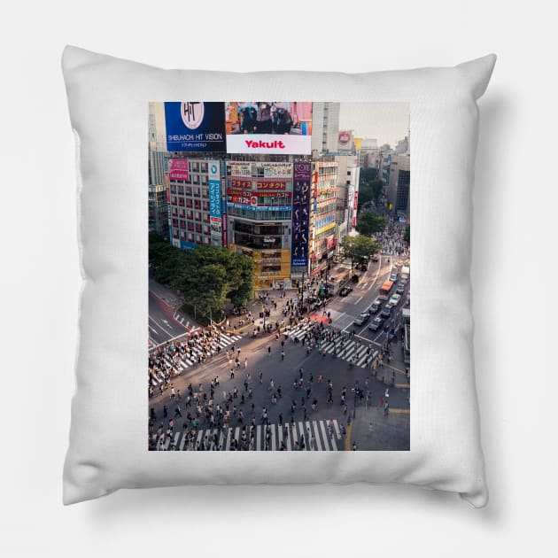 Shibuya Crossing at Dusk Pillow by LukeDavidPhoto